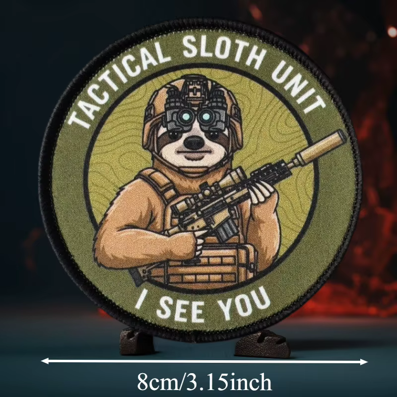 Parche táctico I SEE YOU Sloth con velcro para chaleco y mochila - imagen 4