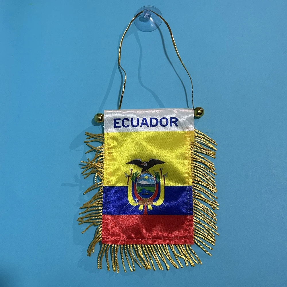Bandera Ecuador para coche y mochila, poliéster doble cara - imagen 3