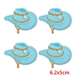 Parche termoadhesivo bordado vaquero del oeste azul surf para ropa