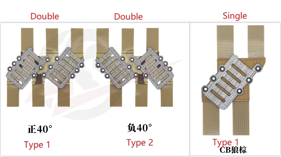 Placa adaptadora en ángulo para cinturón táctico simple y doble - imagen 3