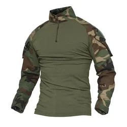 Camiseta táctica camuflaje ripstop manga larga transpirable