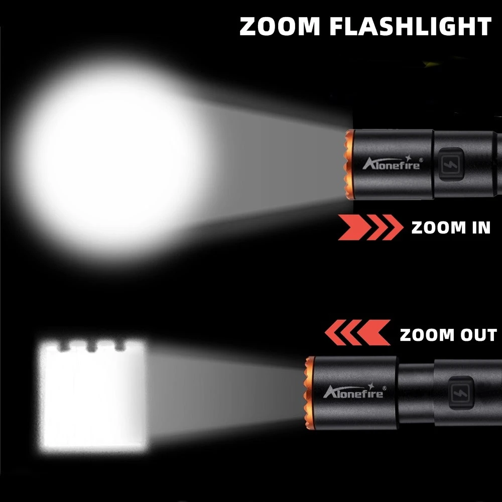 Alonefire Mini Zoom linterna EDC recargable USB para camping - imagen 3