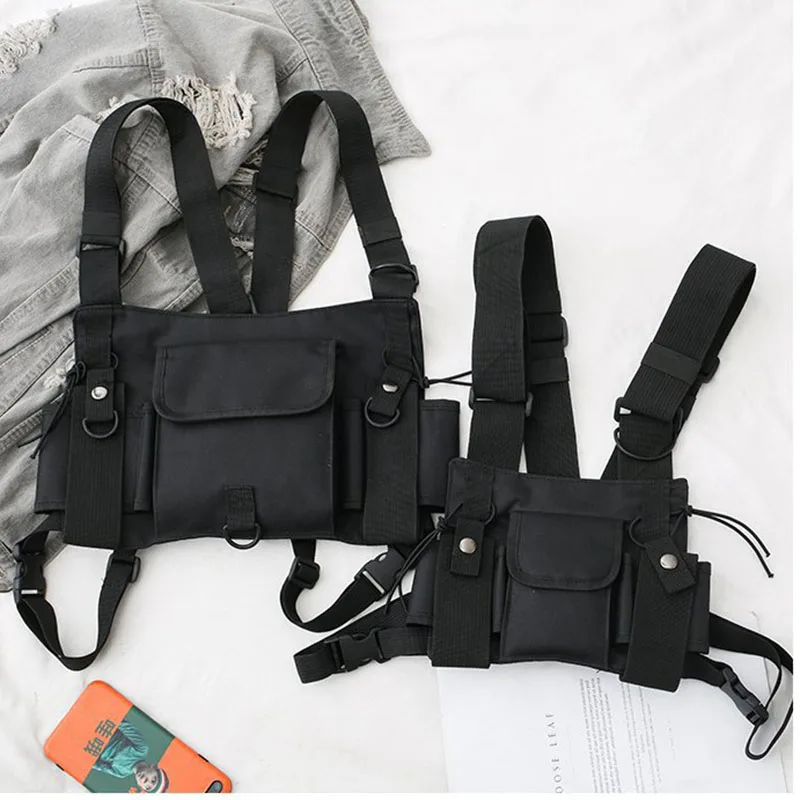 Chest rig táctico negro estilo urbano - bolso de pecho funcional - imagen 2