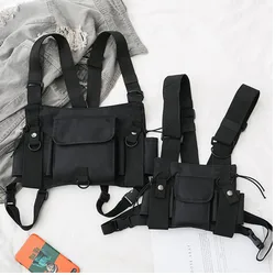 Bolso de pecho táctico ajustable riñonera para hombre y mujer