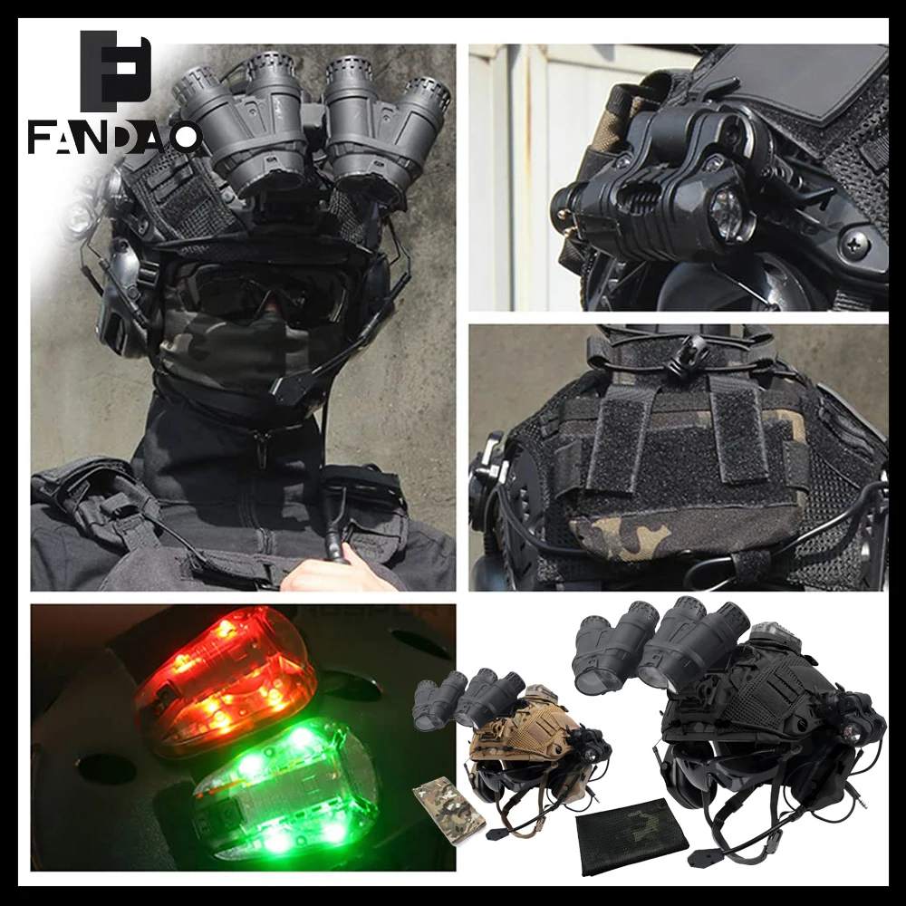 Casco táctico FAST NVG con linterna y comunicación para airsoft - imagen 3