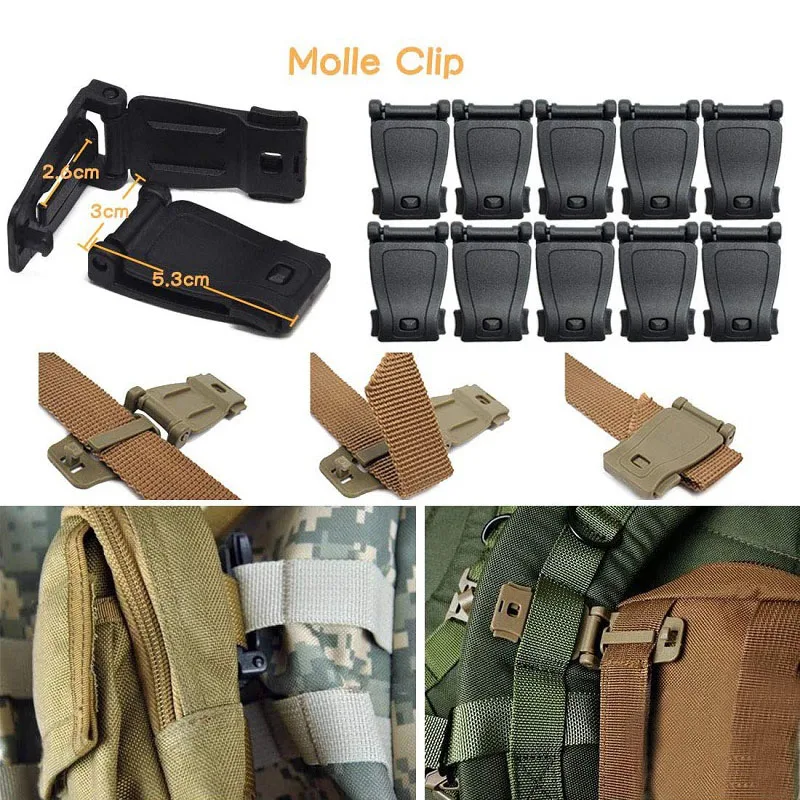 Accesorios Molle tácticos: clips, hebillas y ganchos tipo D - imagen 3