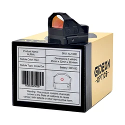 Gideon Optics Alpha mira punto rojo y verde reflex central