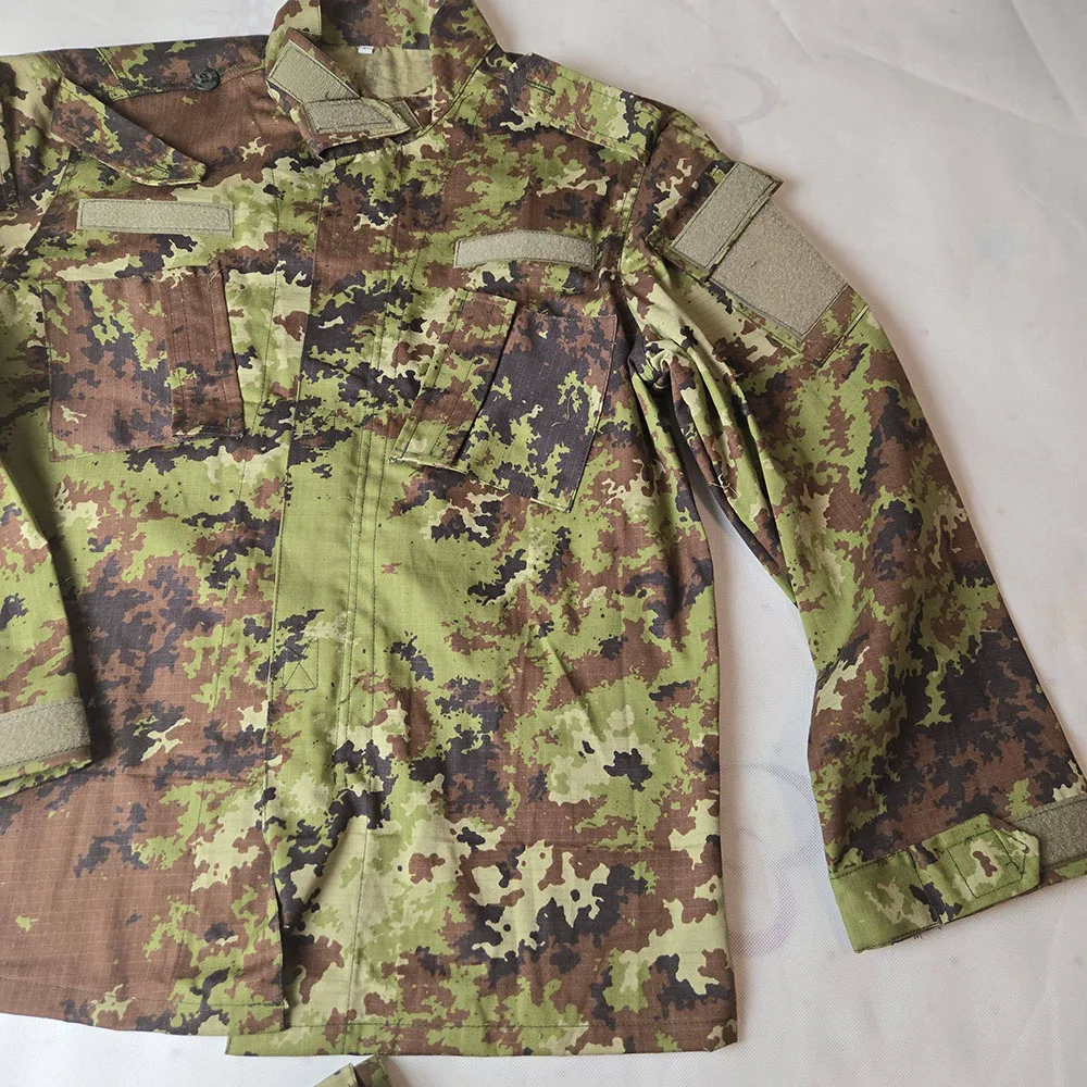 Conjunto uniforme táctico multibolsillo camuflaje algodón resistente