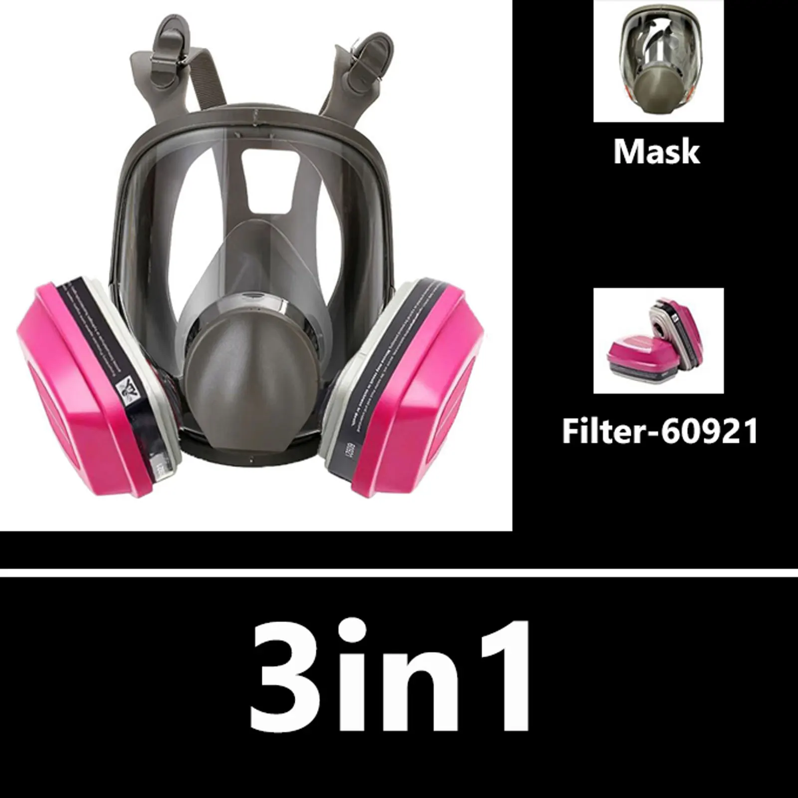 Máscara antigás antivaho con filtros de carbón activado para pintar - imagen 2