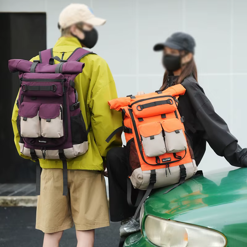 Mochila táctica acampada montaña – Bolsa enrollable multibolsillos - imagen 2