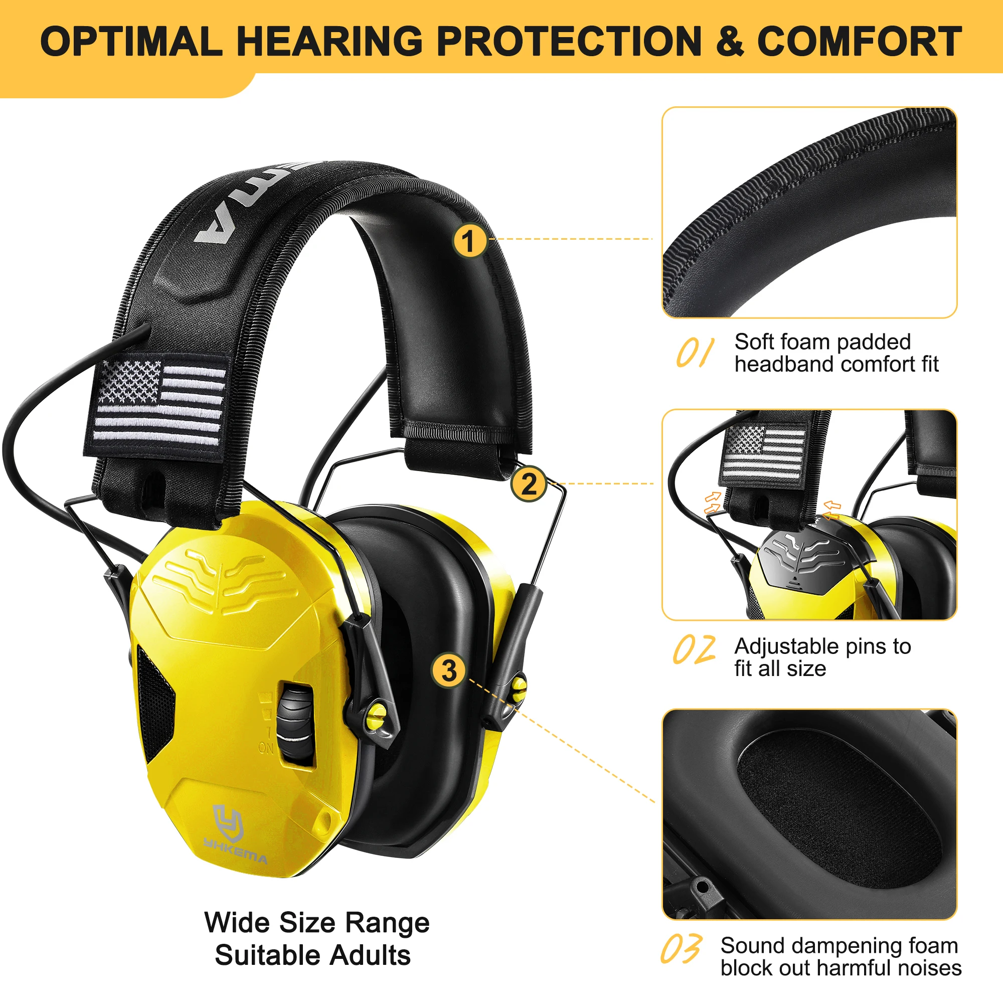 Orejeras de tiro electrónicas activas YHKEMA – protección auditiva - imagen 3