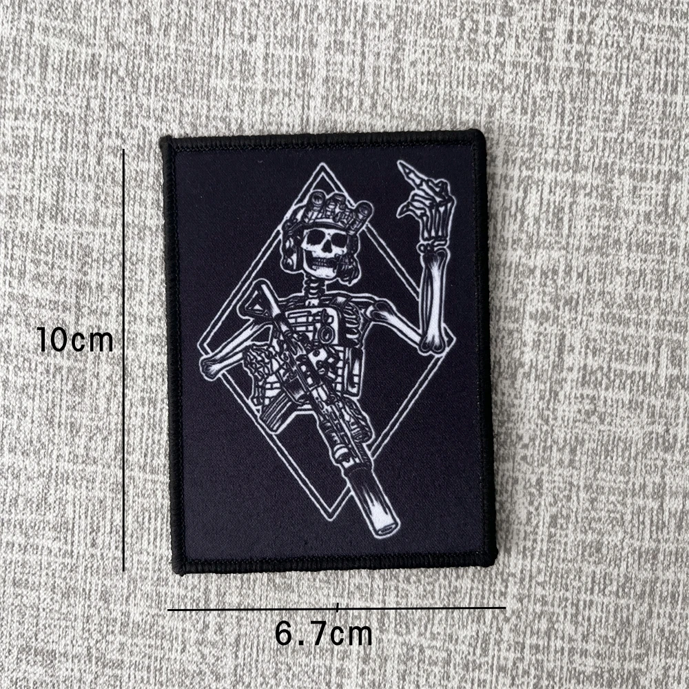 Parche moral calavera con pistola – Para equipo táctico y mochila
