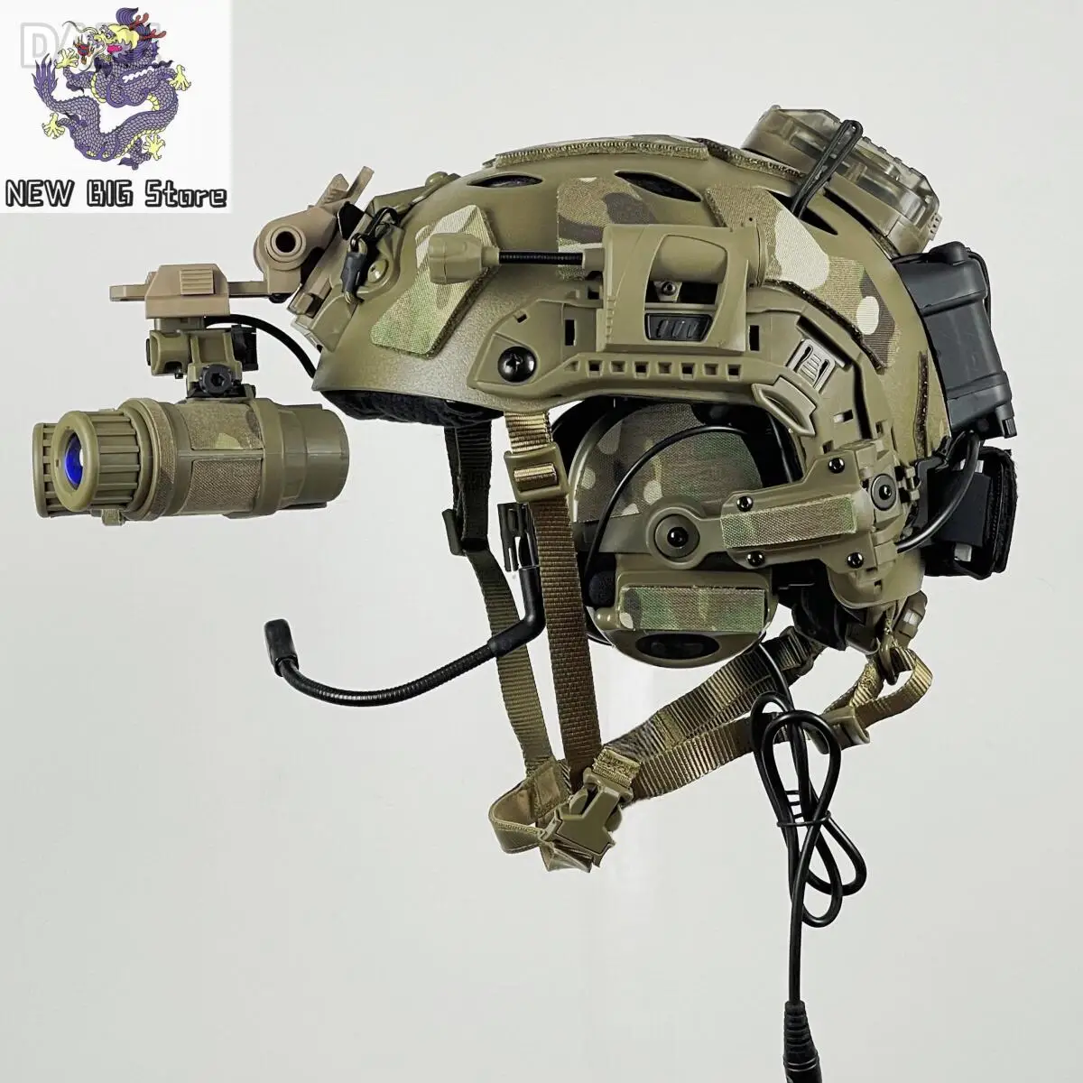 Casco táctico FAST camuflaje visión nocturna abatible para paintball - imagen 3