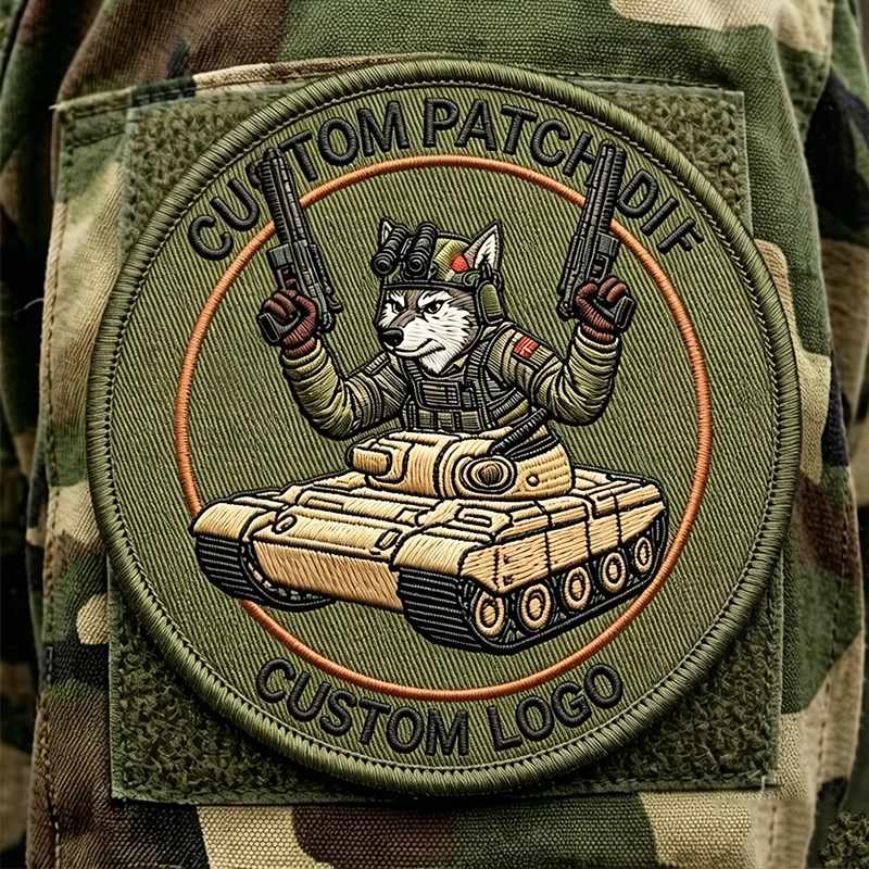 Parches tácticos personalizados con estilo rayas e insignias