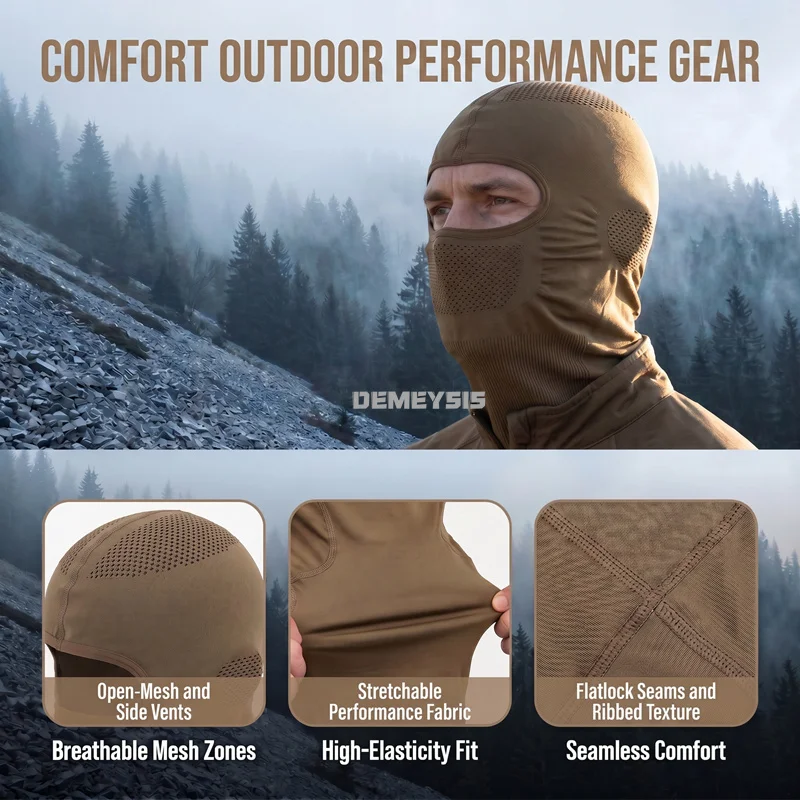 Pasamontañas táctico transpirable elástico para casco, airsoft - imagen 5