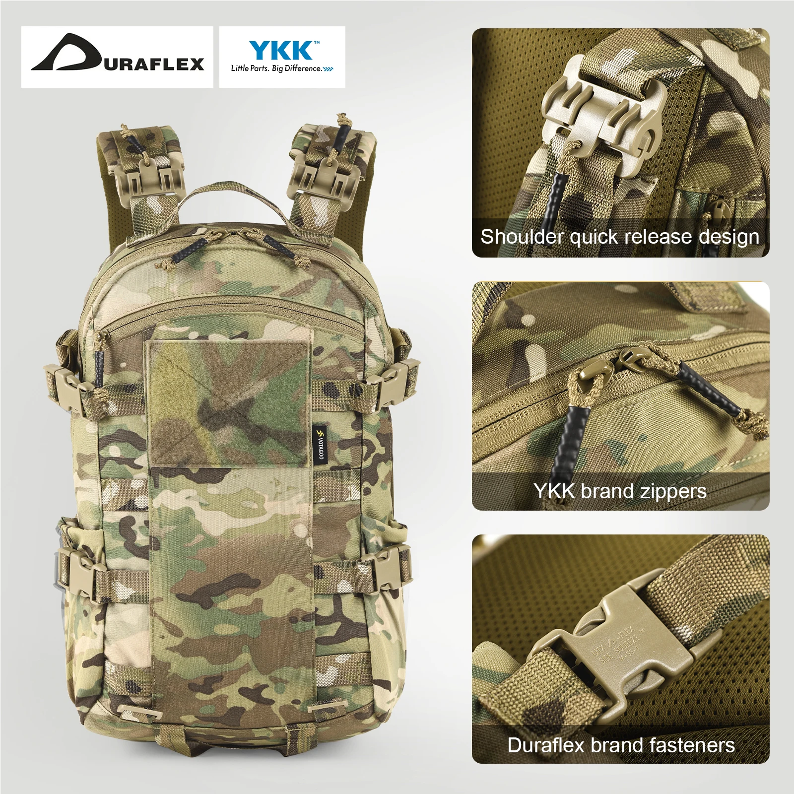 VOTAGOO Roaring Cricket mochila táctica impermeable camuflaje militar - imagen 3