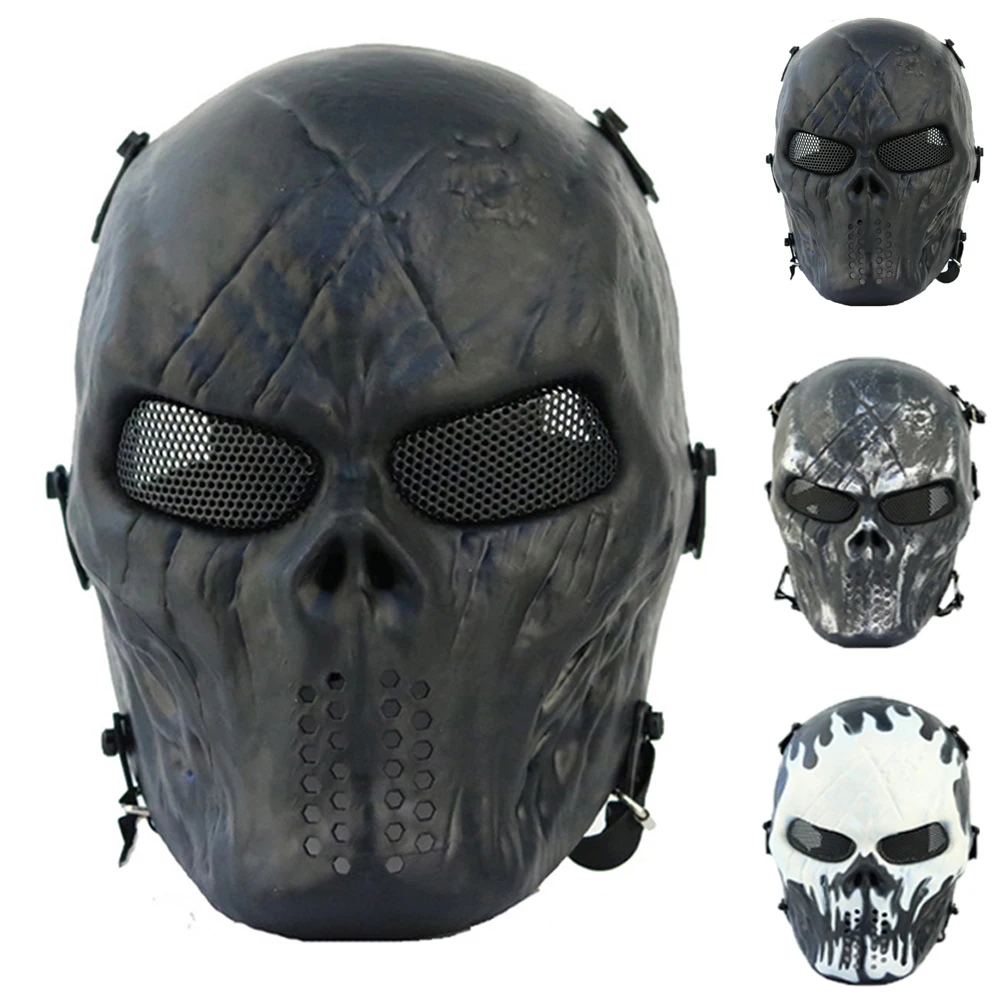 Máscara táctica calavera zombi – Cara completa exterior