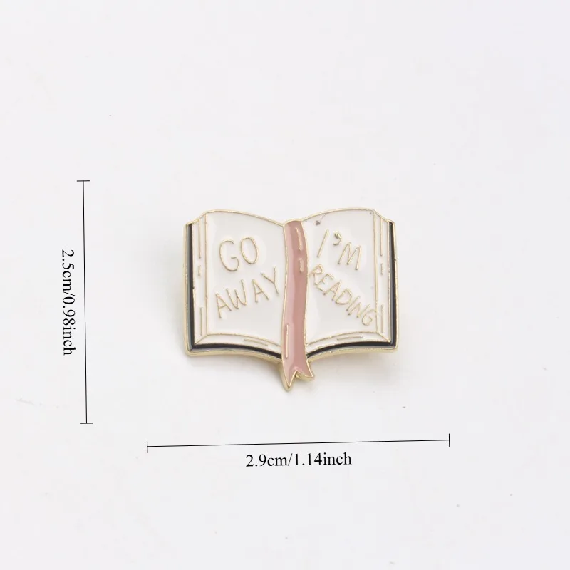 Broche de solapa en forma de libro amoroso para lectura