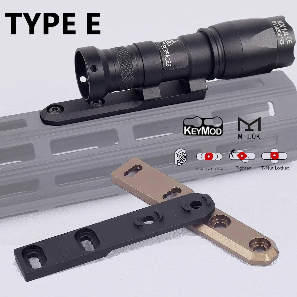 Base adaptadora CNC para plataformas M-LOK y KeyMod