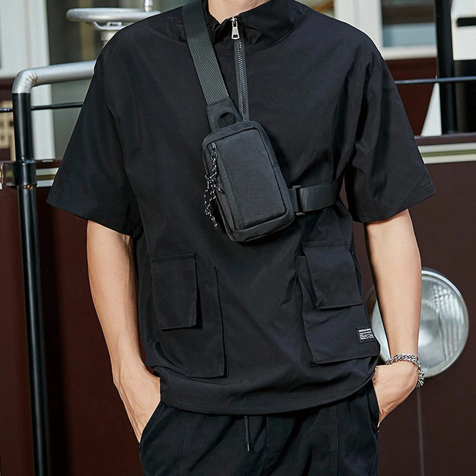 Bolso pecho táctico camuflaje hombre correa ajustable - imagen 2