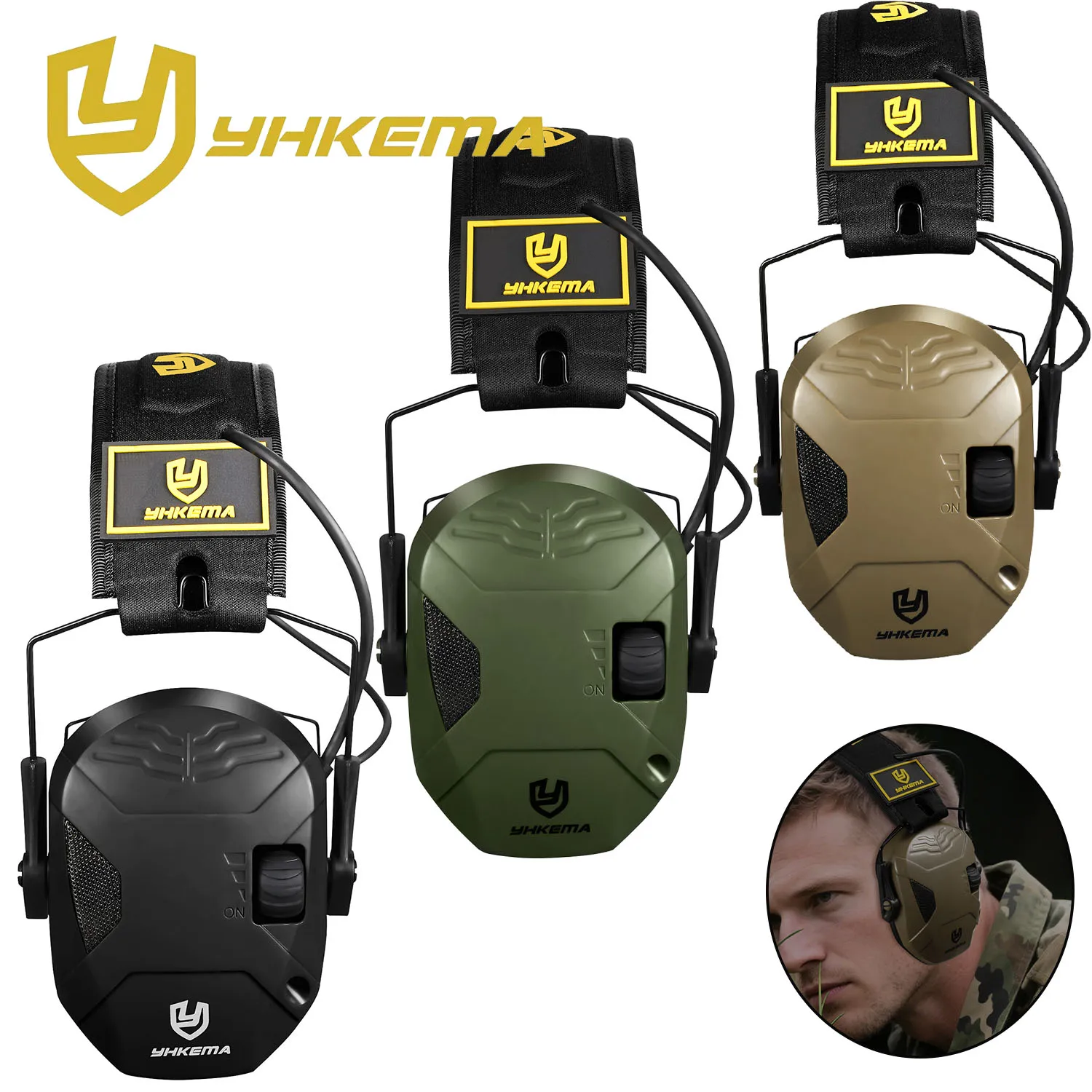 YHKEMA Orejeras electrónicas tácticas con amplificación y cancelación - imagen 2