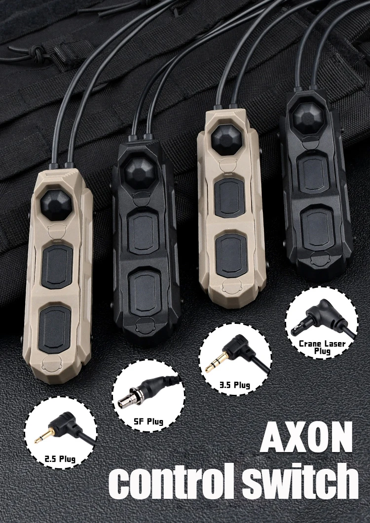 Interruptor remoto táctico AXON con cable y mando