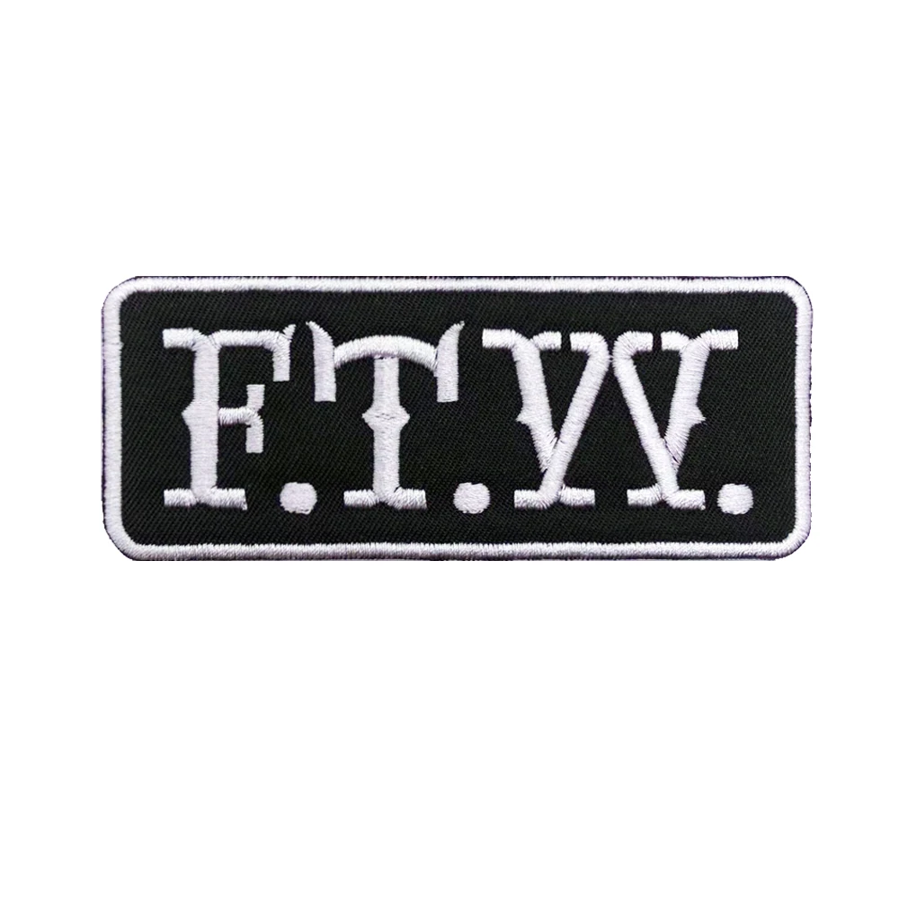 FTW parche bordado con respaldo de gancho – etiqueta de nombre Punk
