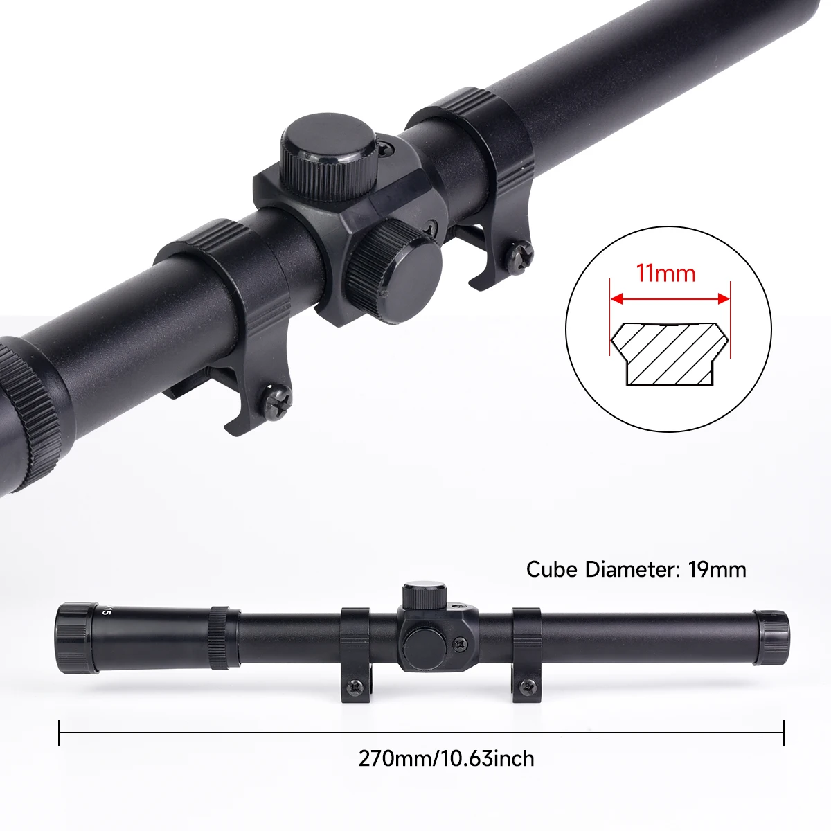 Mira telescópica táctica para riel Picatinny y airsoft para caza - imagen 5
