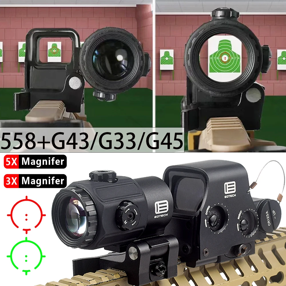 Pack Mira Holográfica 558 + Magnificador G43 3-5X Riel 20mm