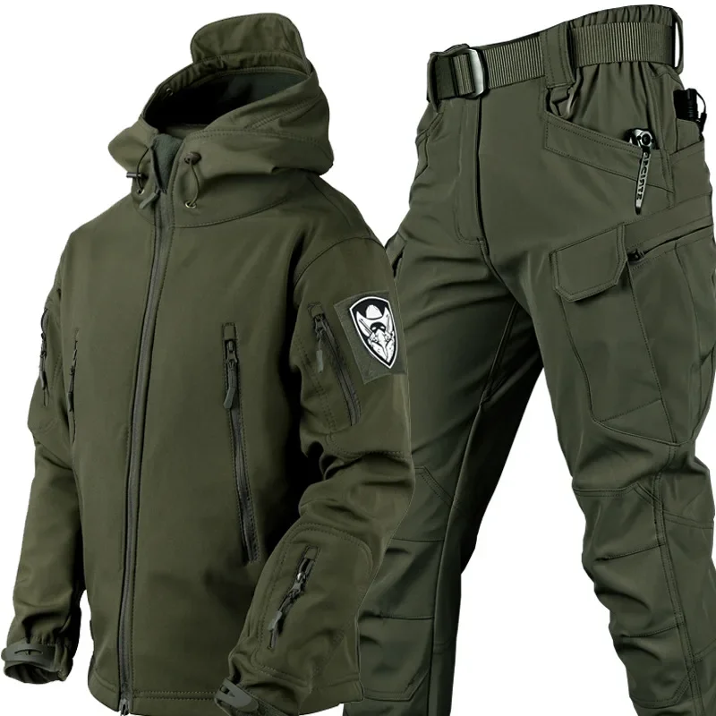 Traje de camuflaje impermeable táctico con capucha y bolsillos - imagen 3