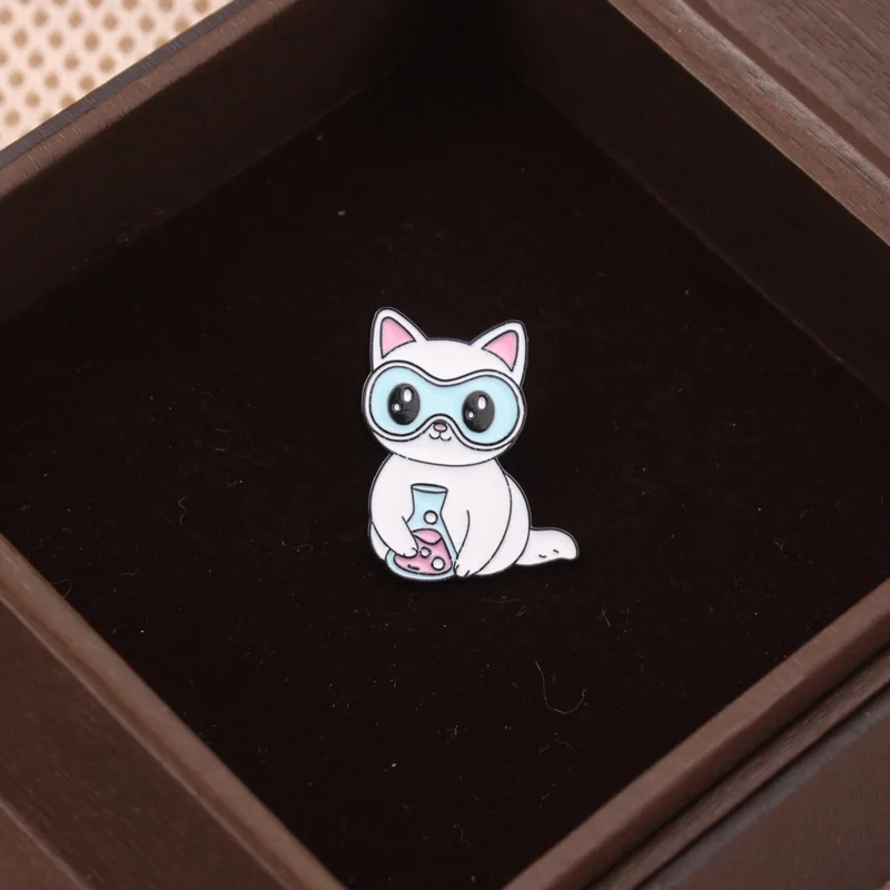 Pin metálico científico de gatos-perros, para ropa y mochila - imagen 2