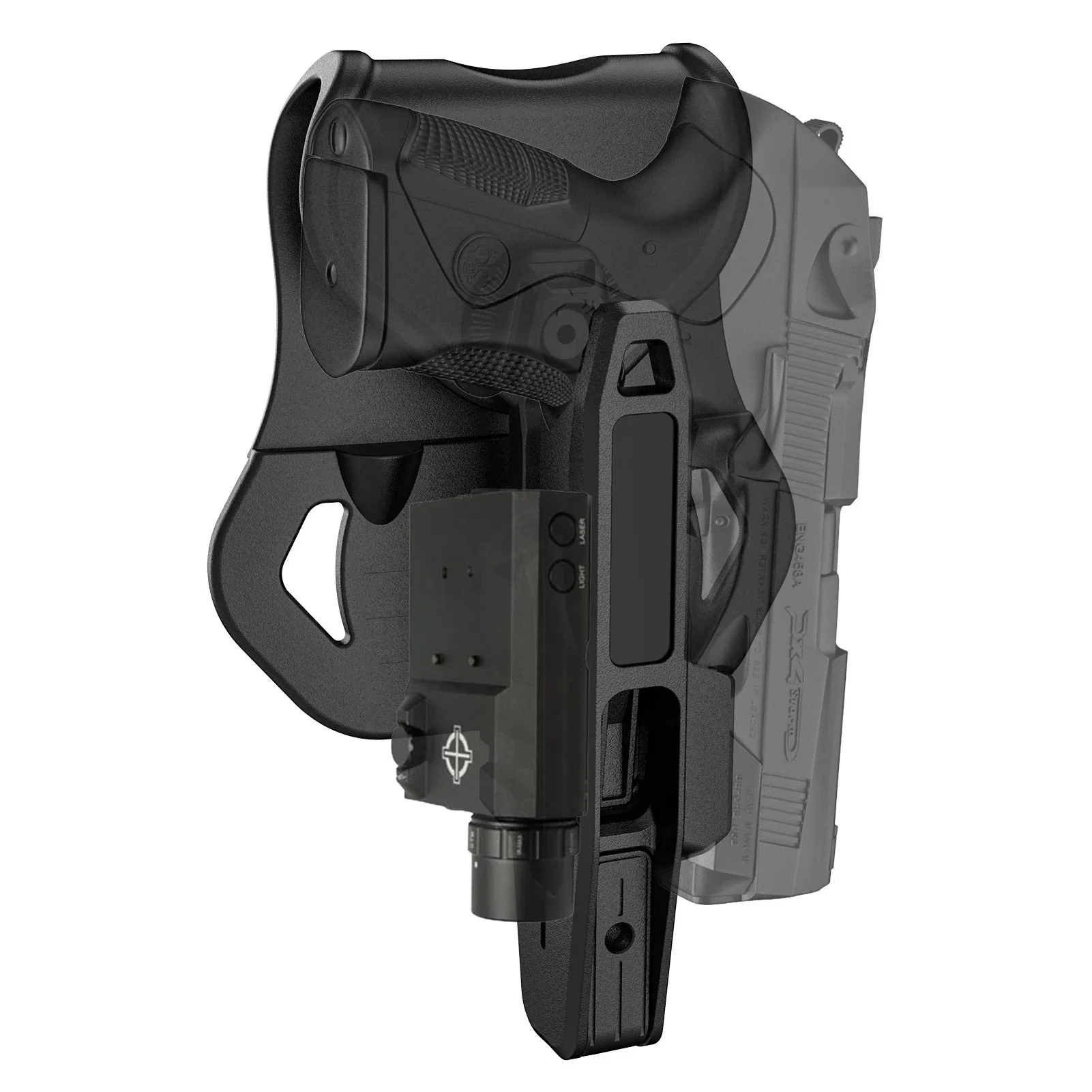 Funda táctica para pistola con riel Picatinny y doble cargador - imagen 4