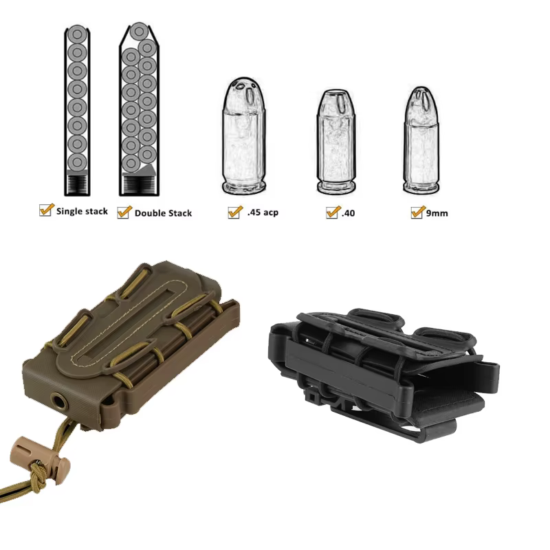 Funda MOLLE portacargadores extracción rápida – Cinturón 9mm/.45 ACP M1911