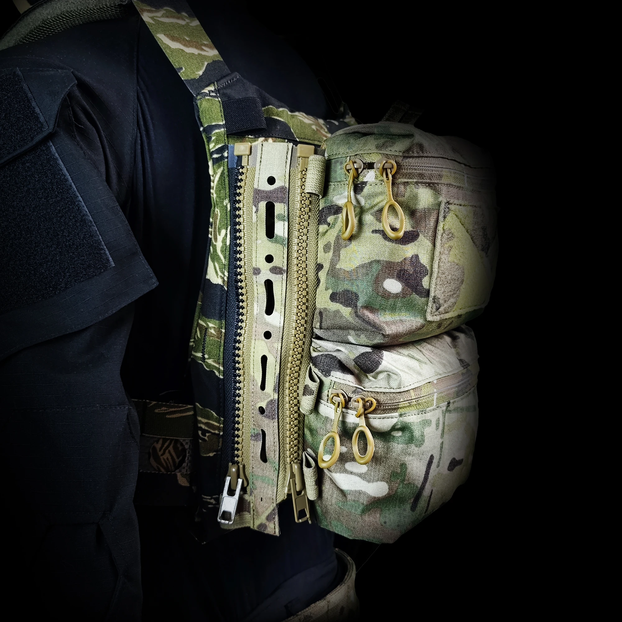 Adaptador de extensión de cremallera en camuflaje digital verde