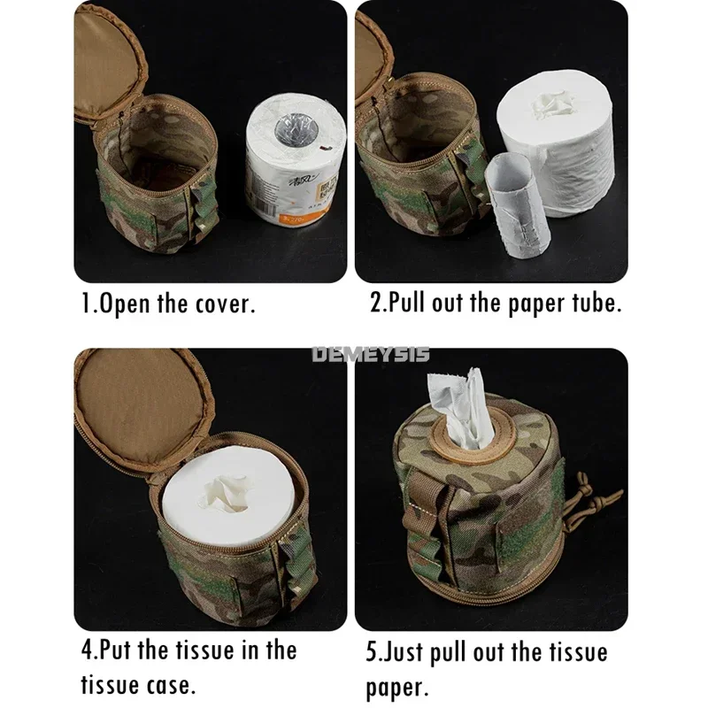 Portarrollos papel higiénico MOLLE – Bolsa táctica outdoor - imagen 3