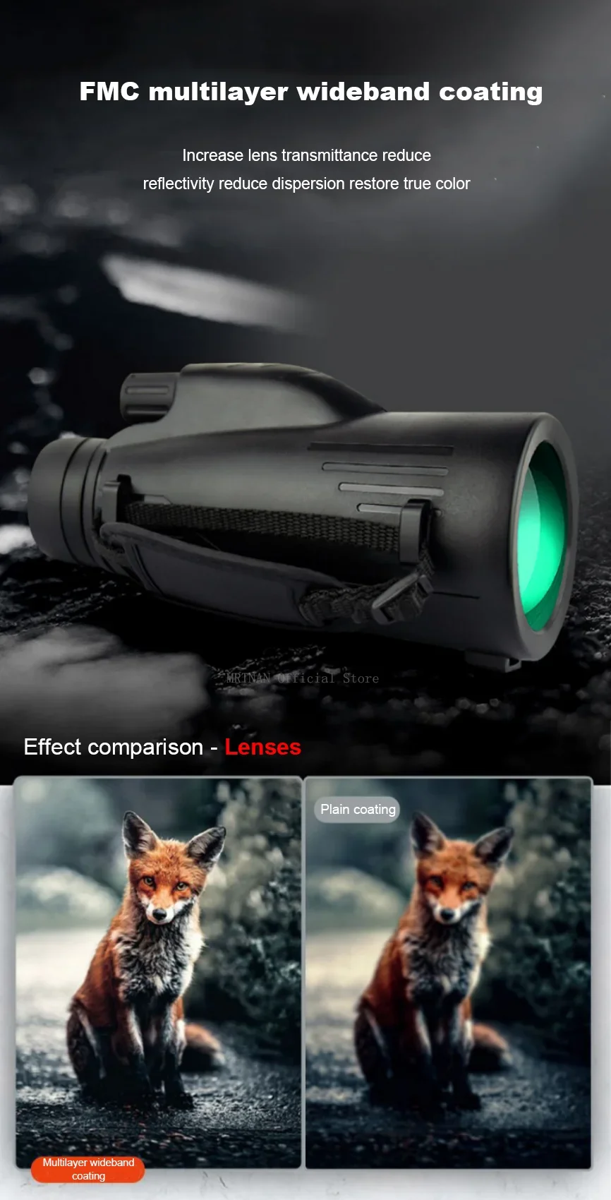 Telescopio monocular resistente al uso diario