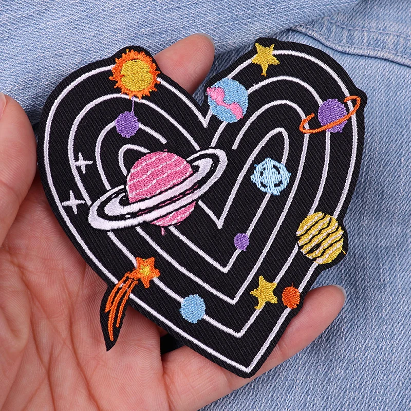 Parche termoadhesivo bordado planeta estilo dibujos animados - imagen 5