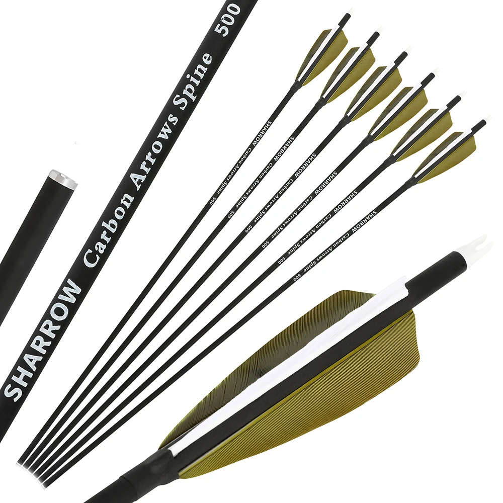 Flechas de carbono para tiro con arco con pluma de pavo - imagen 3