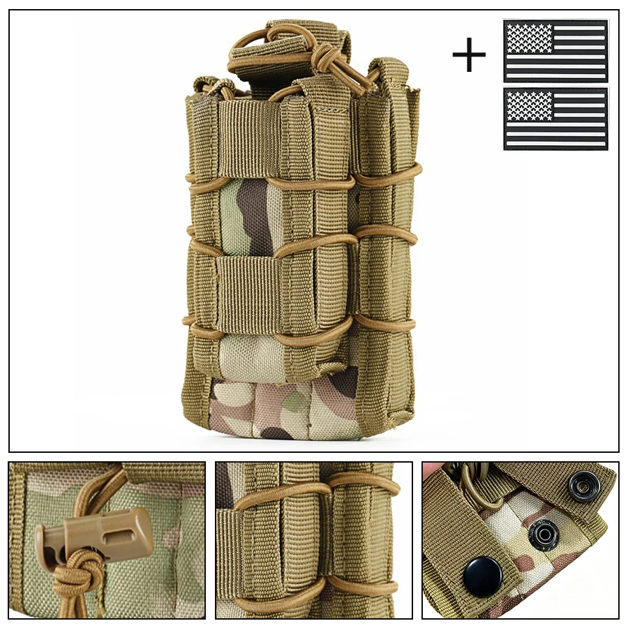 Funda walkie-talkie MOLLE con pinza doble y extracción rápida - imagen 4