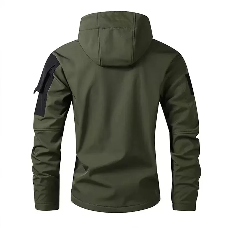 Chaqueta forro polar con capucha táctica militar resistente al viento - imagen 4