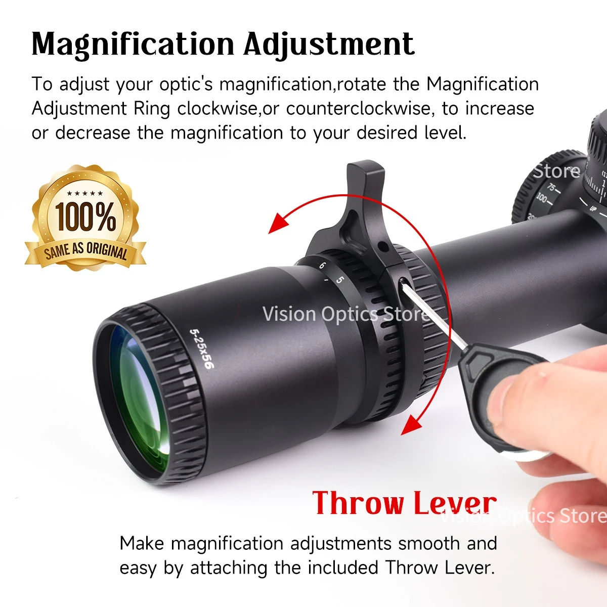 Mira telescópica táctica Optics VT FFP EBR-7C MRAD 5-25x56