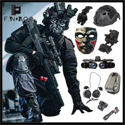Casco táctico FAST para airsoft con NVG y luz de señalización
