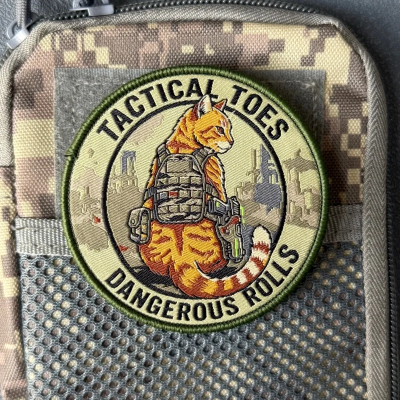Parche táctico gato insignia moral con velcro gancho y bucle ropa - imagen 3