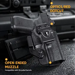 Funda Kydex IWB para Glock 17/19/23/32/19X/44/45 derecha con garra