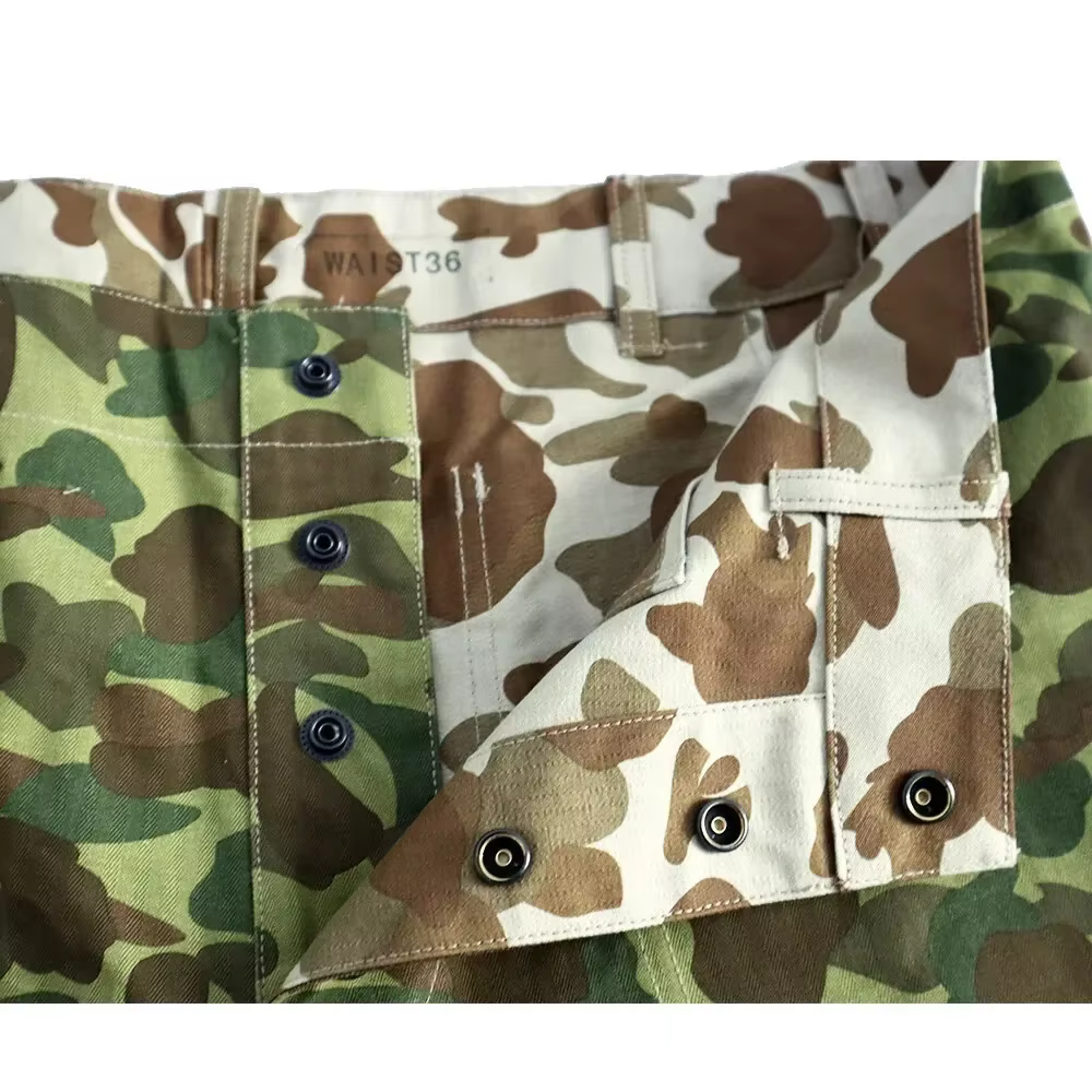 Pantalones HBT Segunda Guerra Mundial camuflaje doble cara vintage - imagen 4
