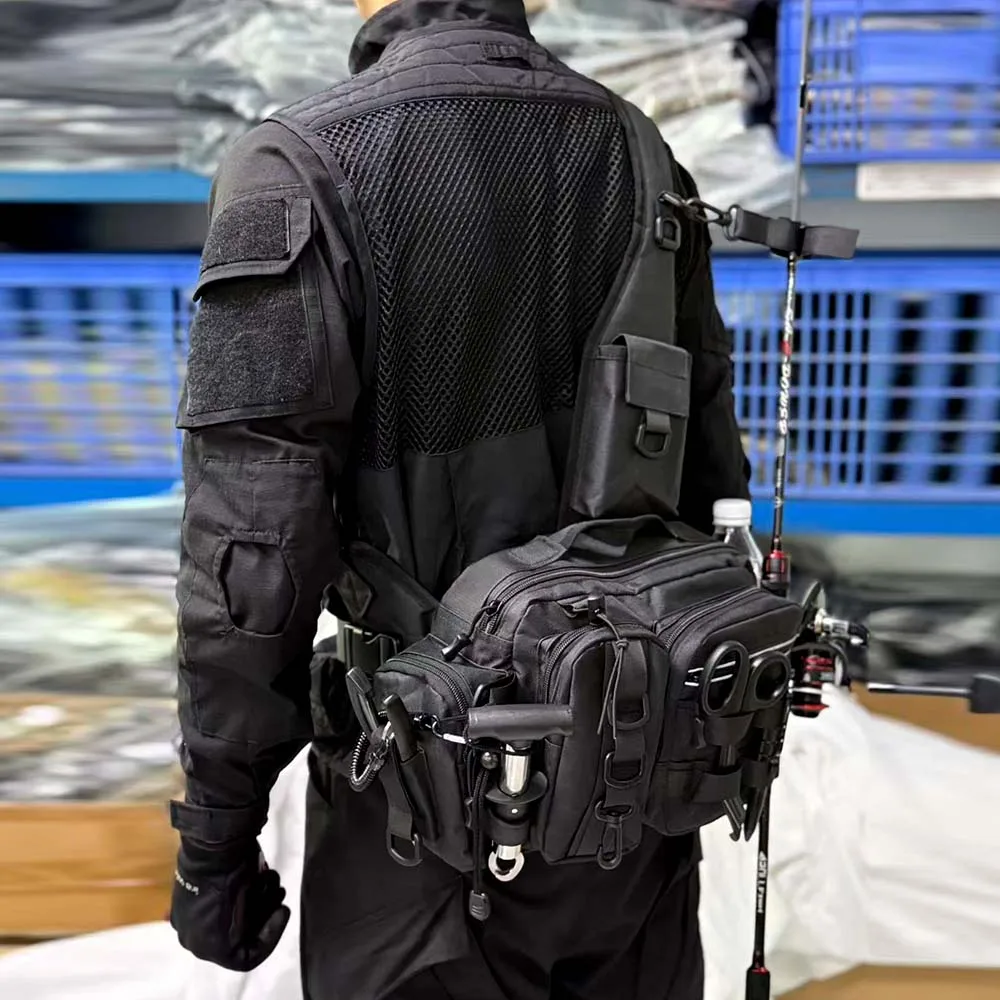 Riñonera táctica MOLLE camuflaje bandolera multifuncional - imagen 4