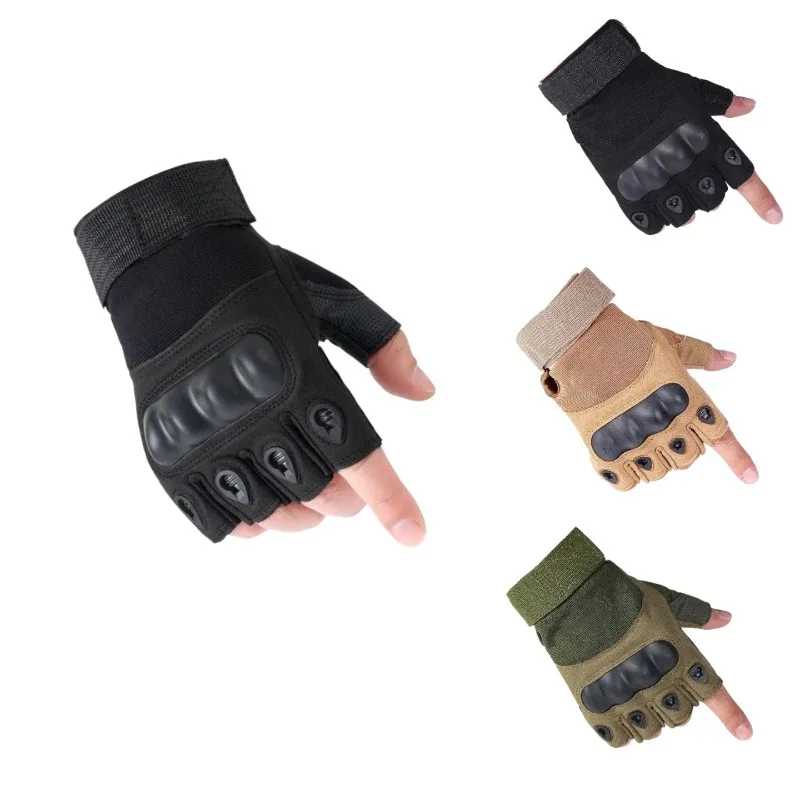 Guantes tácticos sin dedos antideslizantes transpirables tiro y Airsoft - imagen 3