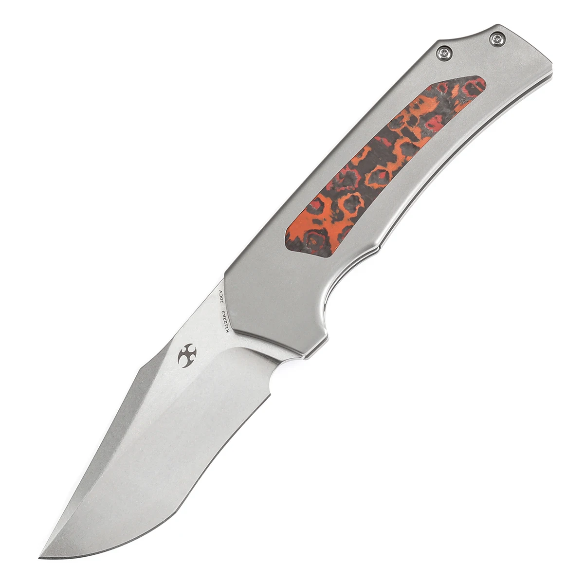 Cuchillo plegable Kansept Fermi - Hoja Damasco con mango micarta y Timascus - imagen 4
