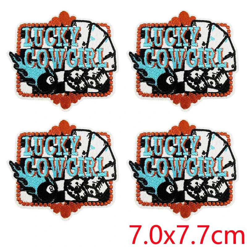 Parches bordados termoadhesivos vaqueros del oeste – calavera y tablero - imagen 3