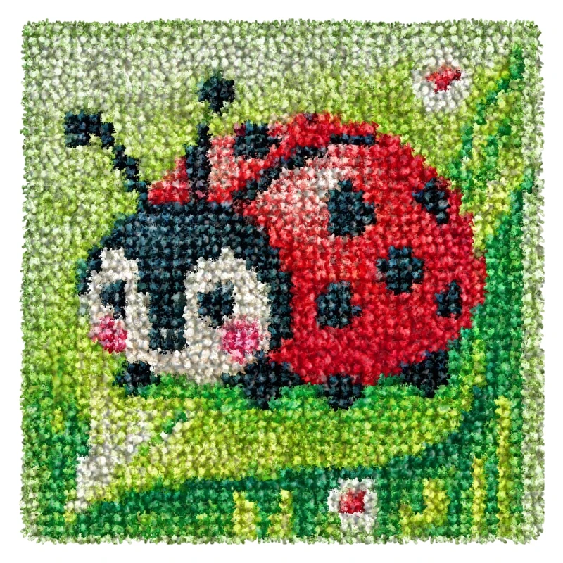 Kit de ganchillo para alfombra y cojín con dibujo infantil - imagen 4